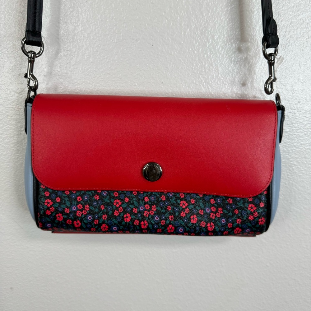 COACH Reversible Floral Crossbody Bag, Leather and cloth Purse